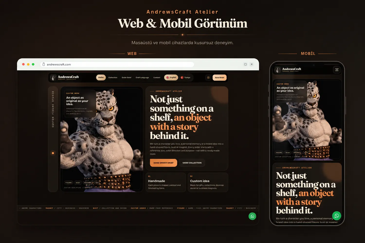 AndrewsCraft web sitesi önizlemesi