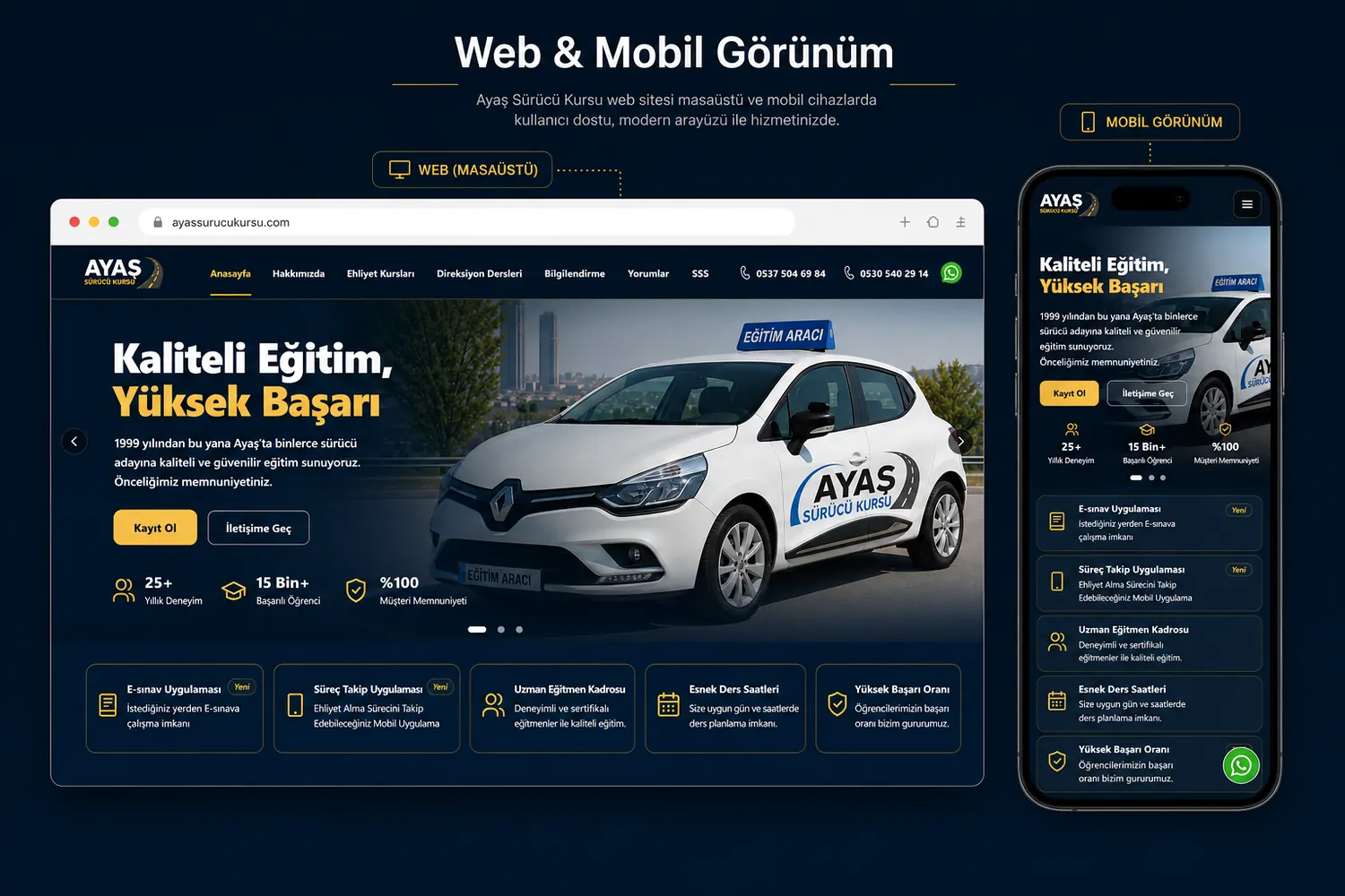Ayaş Sürücü Kursu web sitesi önizlemesi